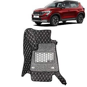 kingsway accessories premium 7d car floor mats only compatible with kia sonet year 2024 onwards all model set of 3 pcs 100 waterproof amp washable luxury 7d car foot mats black