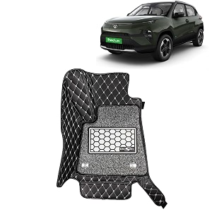 kingsway accessories premium 7d car floor mats only compatible with tata punch ev year 2024 onwards all model set of 3 pcs 100 waterproof amp washable luxury 7d car foot mats black