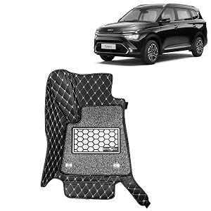 kingsway accessories premium 7d car floor mats only compatible with kia carens 7 seater year 2022 onwards all model set of 4 pcs 100 waterproof amp washable luxury 7d car foot mats black