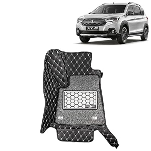 kingsway accessories premium 7d car floor mats only compatible with maruti suzuki xl6 year 2019 to 2022 all model set of 4 pcs 100 waterproof amp washable luxury 7d car foot mats black