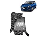 KINGSWAY Accessories Premium 7D Car Floor Mats Only Compatible with Maruti Suzuki Swift Year 2021 to 2024 All Model, Set of 3 Pcs, 100% Waterproof &amp; Washable Luxury 7D Car Foot Mats, Black