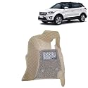 KINGSWAY Accessories Premium 7D Car Floor Mats Only Compatible with Hyundai Creta Year 2015 to 2017 All Model, Set of 3 Pcs, 100% Waterproof &amp; Washable Luxury 7D Car Foot Mats, Beige