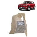 KINGSWAY Accessories Premium 7D Car Floor Mats Only Compatible with Hyundai Elite I20 Year 2018 to 2020 All Model, Set of 3 Pcs, 100% Waterproof &amp; Washable Luxury 7D Car Foot Mats, Beige