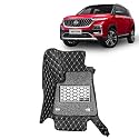 Kingsway 7D Car Floor Foot Mats Compatible with Morris Garages (Mg) Hector (Year 2023 Onwards) - Complete Set of 3 Pieces, Top-Notch Pu Leatherette, Washable, Black