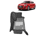 KINGSWAY Accessories Premium 7D Car Floor Mats Only Compatible with Maruti Suzuki Swift Year 2018 to 2020 All Model, Set of 3 Pcs, 100% Waterproof &amp; Washable Luxury 7D Car Foot Mats, Black