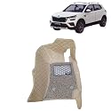 KINGSWAY Accessories Premium 7D Car Floor Mats Only Compatible with Skoda Kushaq Year 2021 Onwards All Model, Set of 3 Pcs, 100% Waterproof &amp; Washable Luxury 7D Car Foot Mats, Beige