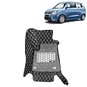 KINGSWAY Accessories Premium 7D Car Floor Mats Only Compatible with Maruti Suzuki Wagon R Year 2019 Onwards All Model, Set of 3 Pcs, 100% Waterproof &amp; Washable Luxury 7D Car Foot Mats, Black