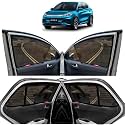Kingsway car Magnetic Sun Shades/Curtains for Hyundai Accent (1999-2016) with Rear windsheild (Half, Black Color, Cotton, Set of 5)