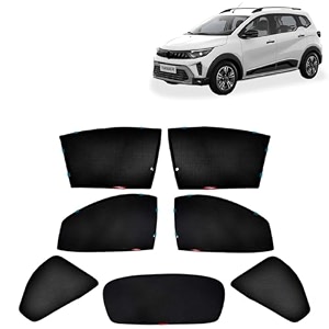 kingsway accessories car side window sun shade half cut magnetic with rear windshield curtain only compatible with renault triber year 2025 onwards all model only half cut in front window pack of 7
