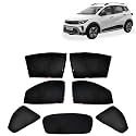 Kingsway Accessories Car Side Window Sun Shade Half Cut Magnetic with Rear Windshield Curtain Only Compatible with Renault Triber Year 2025 Onwards All Model, Only Half Cut in Front Window, Pack of 7