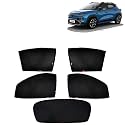 Kingsway Accessories Car Side Window Sun Shade Half Cut Magnetic with Rear Windshield Curtain Only Compatible with Renault Kiger Year 2025 Onwards All Model, Only Half Cut in Front Window, Pack of 5