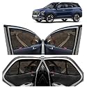 KINGSWAY® Alcazar Car Sun Shade Half Cut Magnetic Curtains for 2021 Onwards Model, Compatible with Hyundai Alcazar Side Window Sunshade, Only Half Cut in Front Window with Rear Windshield, Black, 7pcs
