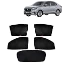 Kingsway® Amaze Car Sun Shade Half Cut Magnetic Curtains for 2025 Onwards Model, Compatible with Honda Amaze Side Window Sunshade, Only Half Cut in Front Window with Rear Windshield, Black, 5pcs