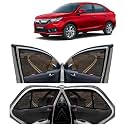 Kingsway® Amaze Car Sun Shade Half Cut Magnetic Curtains for 2023 Onwards Model, Compatible with Honda Amaze Side Window Sunshade, Only Half Cut in Front Window with Rear Windshield, Black, 5pcs