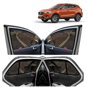 kingsway astor car sun shade half cut magnetic curtains for 2021 onwards model compatible with morris garages mg astor side window half cut in front window with rear windshield black 5pcs