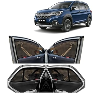 kingsway xl6 car sun shade half cut magnetic curtains for 2022 onwards model compatible with maruti suzuki xl6 side window sunshade only half cut in front window with rear windshield black 7pcs