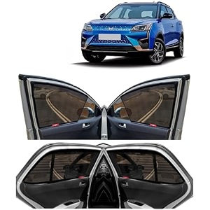 kingsway xuv 400 car sun shade half cut magnetic curtains for 2023 onwards model compatible with mahindra xuv 400 side window half cut in front window with rear windshield black 5pcs
