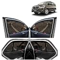 Kingsway® Innova Car Sun Shade Half Cut Magnetic Curtains for 2012 to 2015 Model, Compatible with Toyota Innova Side Window Sunshade, Only Half Cut in Front Window with Rear Windshield, Black, 7pcs
