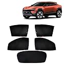 Kingsway Accessories Car Side Window Sun Shade Half Cut Magnetic with Rear Windshield Curtain Only Compatible with Mahindra BE 6 Year 2025 Onwards All Model, Only Half Cut in Front Window, Pack of 5