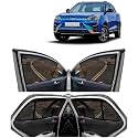 Kingsway® XUV 400 Car Sun Shade Half Cut Magnetic Curtains for 2023 Onwards Model, Compatible with Mahindra XUV 400 Side Window, Half Cut in Front Window with Rear Windshield, Black, 5pcs