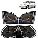 Kingsway Car Magnetic Sun Shades Curtains with Rear Windshield for Toyota Etios Liva (Black, Set of 5)