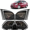 Kingsway Car Magnetic Sun Shades/Curtains for Honda Amaze (Model Year : 2013-2018) (Set of 4, Without Zipper, Cotton Mesh Fabric)