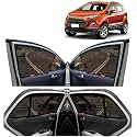 Kingsway Car Magnetic Sun Shades Curtains with Rear Windshield for Datsun Go (Black, Set of 5)