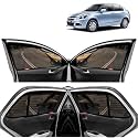 Kingsway car Magnetic Sun Shades/Curtains for Maruti Suzuki Swift dzire (2012-2017) with Rear Windshield (Zipper, Black Color, Cotton, Set of 5)