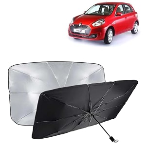 kingsway car sun shade uv protection windshield cover compatible with citroen c3 year 2022 onwards foldable size universal fit umbrella curtain for front window rear window black 1 piece