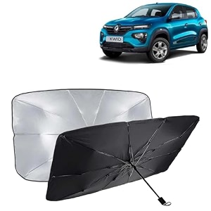 kingsway car sun shade uv protection windshield cover compatible with citroen c3 year 2022 onwards foldable size universal fit umbrella curtain for front window rear window black 1 piece