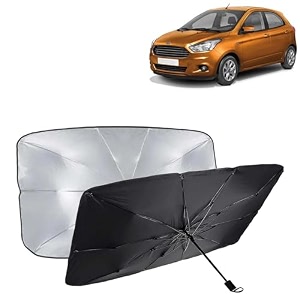 kingsway car sun shade uv protection windshield cover compatible with ford fi-n-go year 2014-2021 foldable size universal fit umbrella curtain for front window rear window 1 piece