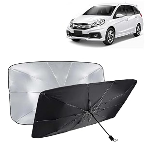 kingsway car sun shade uv protection windshield cover compatible with honda mobilio year 2013-2016 foldable size universal fit umbrella curtain for front window rear window black 1 piece