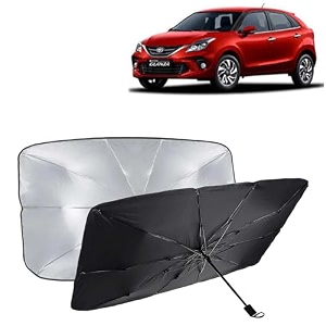 kingsway car sun shade uv protection windshield cover compatible with toyota glanza year 2019-2022 foldable size universal fit umbrella curtain for front window rear window black 1 piece