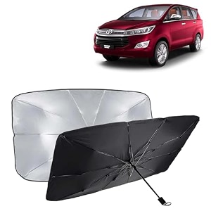 kingsway car sun shade uv protection windshield cover compatible with citroen c3 year 2022 onwards foldable size universal fit umbrella curtain for front window rear window black 1 piece
