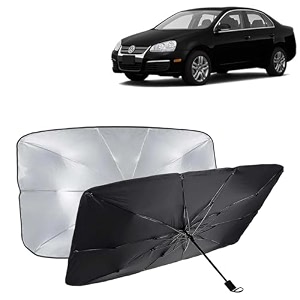kingsway car sun shade uv protection windshield cover compatible with citroen c3 year 2022 onwards foldable size universal fit umbrella curtain for front window rear window black 1 piece