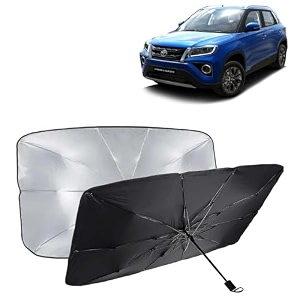 kingsway car sun shade uv protection windshield cover compatible with toyota urban cruiser year 2020-2023 universal fit umbrella curtain for front window rear window black 1 piece