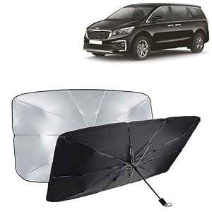 kingsway car sun shade uv protection windshield cover compatible with citroen c3 year 2022 onwards foldable size universal fit umbrella curtain for front window rear window black 1 piece