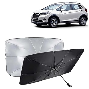 kingsway car sun shade uv protection windshield cover compatible with honda wrv year 2017-2019 foldable size universal fit umbrella curtain for front window rear window black 1 piece