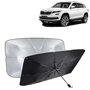 kingsway car sun shade uv protection windshield cover compatible with citroen c3 year 2022 onwards foldable size universal fit umbrella curtain for front window rear window black 1 piece