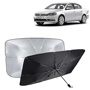 kingsway car sun shade uv protection windshield cover compatible with citroen c3 year 2022 onwards foldable size universal fit umbrella curtain for front window rear window black 1 piece