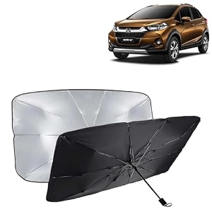 kingsway car sun shade uv protection windshield cover compatible with honda wrv year 2020-2023 foldable size universal fit umbrella curtain for front window rear window black 1 piece
