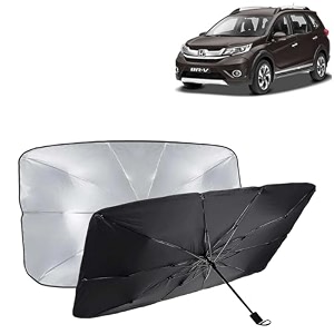 kingsway car sun shade uv protection windshield cover compatible with honda brv year 2016-2020 foldable size universal fit umbrella curtain for front window rear window black 1 piece