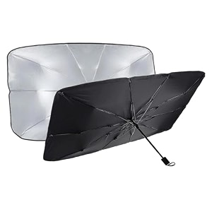 kingsway car sun shade uv protection windshield cover compatible with hyundai grand i10 year 2013-2017 foldable size universal fit umbrella curtain for front window rear window black 1 piece