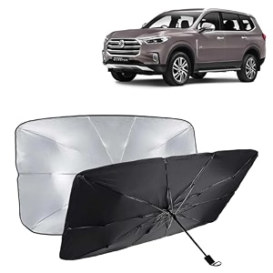 kingsway car sun shade uv protection windshield cover compatible with morris garages mg gloster year 2020 onwards universal fit umbrella curtain for front window rear window black 1 piece