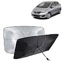 KINGSWAY® Car Sun Shade UV Protection Windshield Cover Compatible with Honda Jazz, (Year 2018-2023), Foldable Size Universal Fit Umbrella Curtain for Front Window, Rear Window, Black, 1 Piece