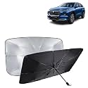 KINGSWAY® Car Sun Shade UV Protection Windshield Cover Compatible with Maruti Suzuki Grand Vitara, (Year 2022 Onwards), Universal Fit Umbrella Curtain for Front Window, Rear Window, Black, 1 Piece