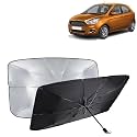 KINGSWAY® Car Sun Shade UV Protection Windshield Cover Compatible with Ford Fi-N-Go, (Year 2014-2021), Foldable Size Universal Fit Umbrella Curtain for Front Window, Rear Window, 1 Piece