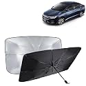 KINGSWAY® Car Sun Shade UV Protection Windshield Cover Compatible with Honda City, (Year 2017-2019), Foldable Size Universal Fit Umbrella Curtain for Front Window, Rear Window, Black, 1 Piece