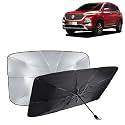 KINGSWAY® Car Sun Shade UV Protection Windshield Cover Compatible with Morris Garages (MG) Hector, (Year 2019-2022), Universal Fit Umbrella Curtain for Front Window, Rear Window, Black, 1 Piece