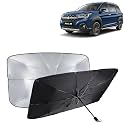 KINGSWAY® Car Sun Shade UV Protection Windshield Cover Compatible with Maruti Suzuki XL6, (Year 2022 Onwards), Universal Fit Umbrella Curtain for Front Window, Rear Window, Black, 1 Piece
